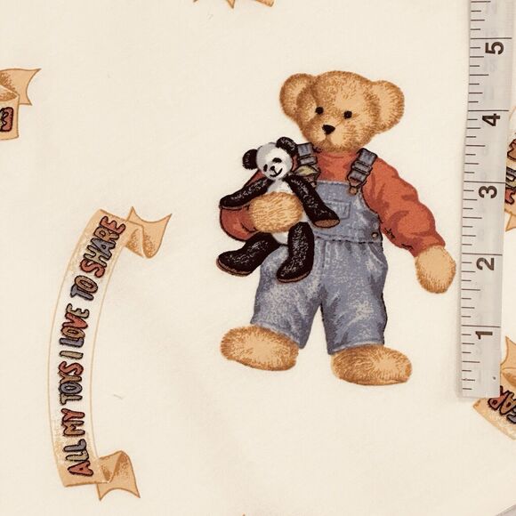 Vintage Daisy Kingdom Blue Jean Teddy Nursery Quilt Fabric Bundle Baby Toys - Picture 12 of 12